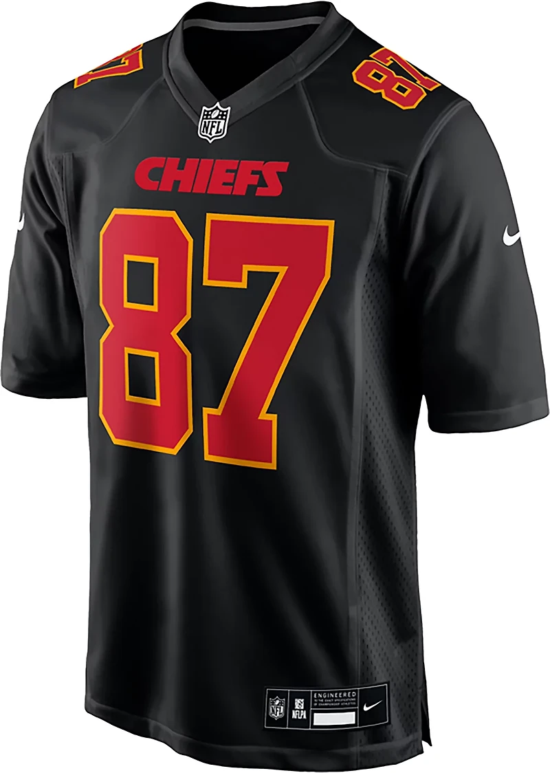Nike Men's Travis Kelce Kansas City Chiefs Black Carbon Name and Number Jersey
