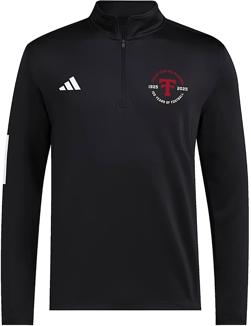 adidas Men's Texas Tech Red Raiders 100 Year Anniversary Football Long Sleeve 1/2 Zip Pullover