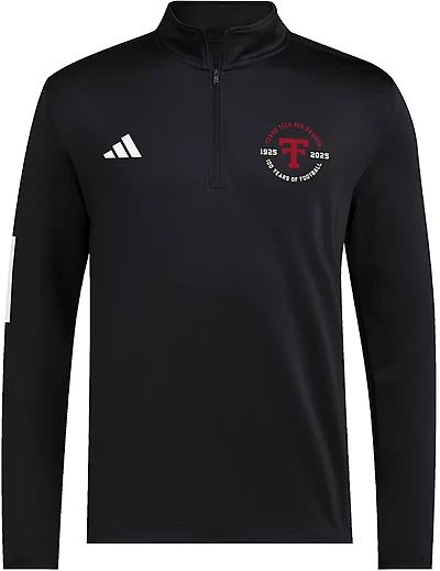 adidas Men's Texas Tech Red Raiders 100 Year Anniversary Football Long Sleeve 1/2 Zip Pullover