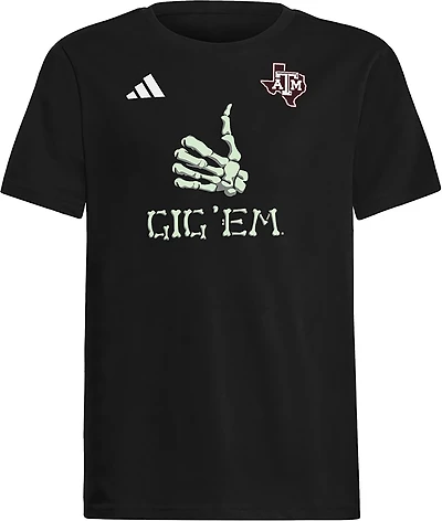adidas Youth's Texas A&M Aggies Halloween Gig Em Short Sleeve Graphic T-shirt