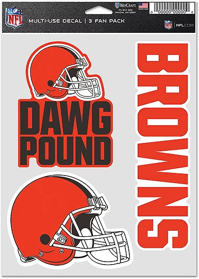 WinCraft Cleveland Browns Decals 3-Pack