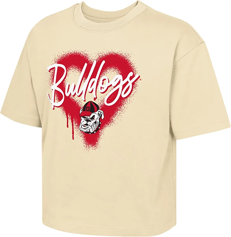 Outerstuff Girls' Georgia Dripped Heart Boxy T-shirt