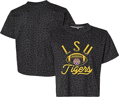 Image One Women's LSU Tigers Simple Football Oversized Crew T-shirt