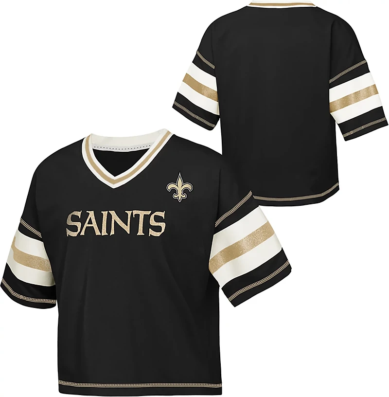 Outerstuff Girls' Saints Grid Iron Jersey T-shirt
