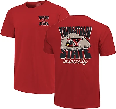 Image One Men's Youngstown State Penguins Double Bridge Campus Rock Comfort Colors Short Sleeve T-shirt
