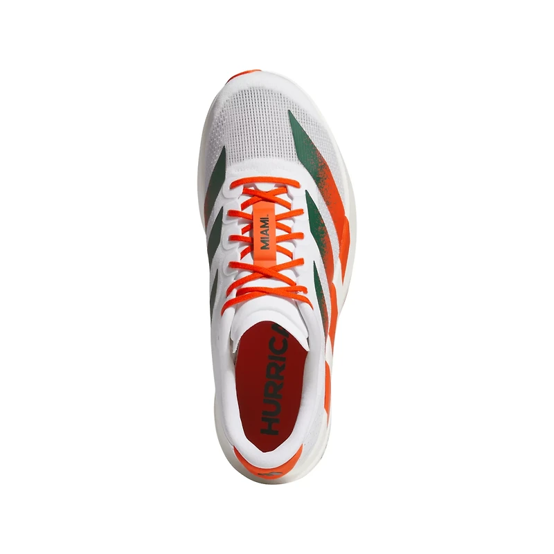 Adidas Adult Miami Hurricanes Adizero Evo SL Running Shoe