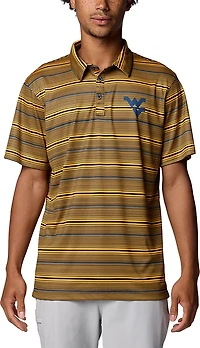 Columbia Sportswear Men's University of West Virginia Mountaineers Stripe Super Terminal Tackle Polo Shirt