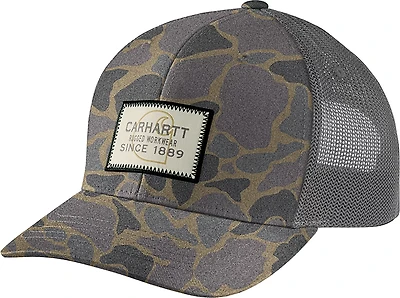 Carhartt Men's Wool Mesh-Back Camo Logo Patch Cap