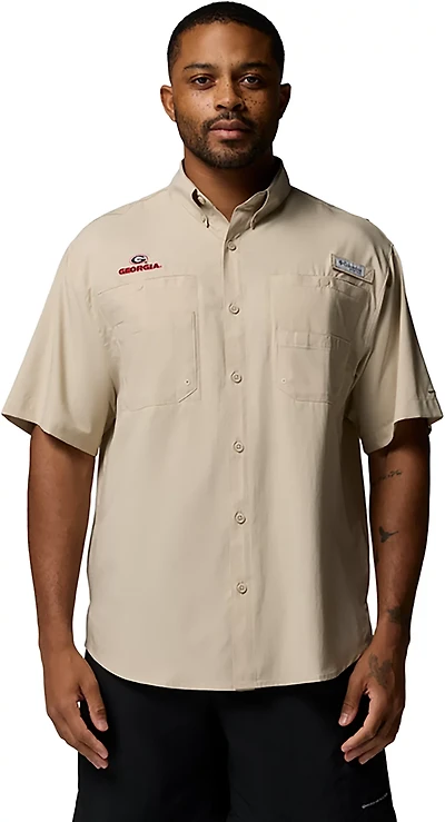 Columbia Sportswear Men's Georgia Bulldogs Collegiate PFG Tamiami Short Sleeve Shirt.