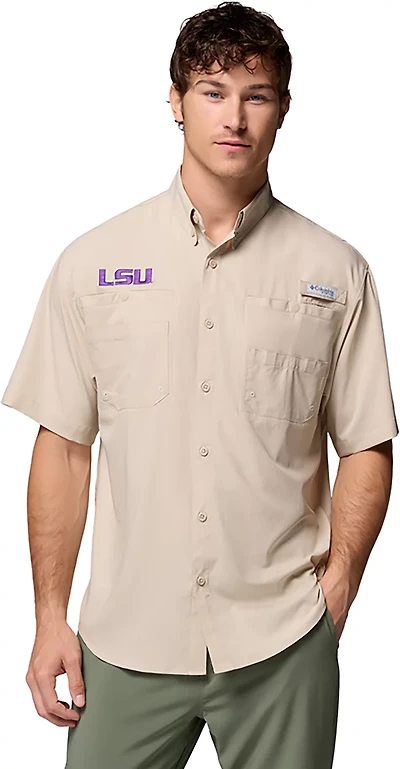 Columbia Sportswear Men's LSU Tigers Collegiate PFG Tamiami Short Sleeve Shirt