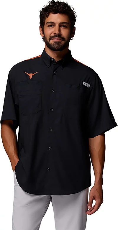 Columbia Sportswear Men's University of Texas CLG Tamiami Colorblock Button-Up Shirt