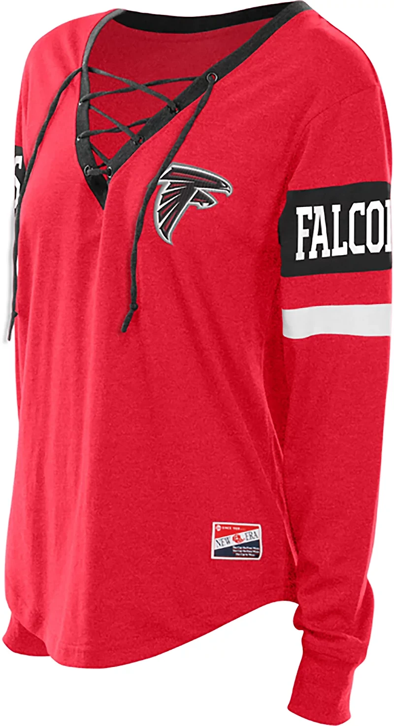 New Era Women's Atlanta Falcons Lace Up Long Sleeve Graphic T-shirt