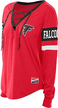New Era Women's Atlanta Falcons Lace Up Long Sleeve Graphic T-shirt