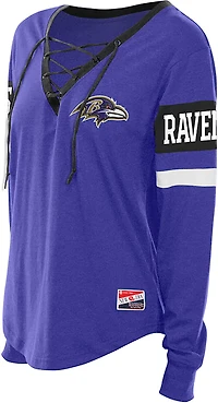 New Era Women's Ravens Lace Up Long Sleeve T-shirt