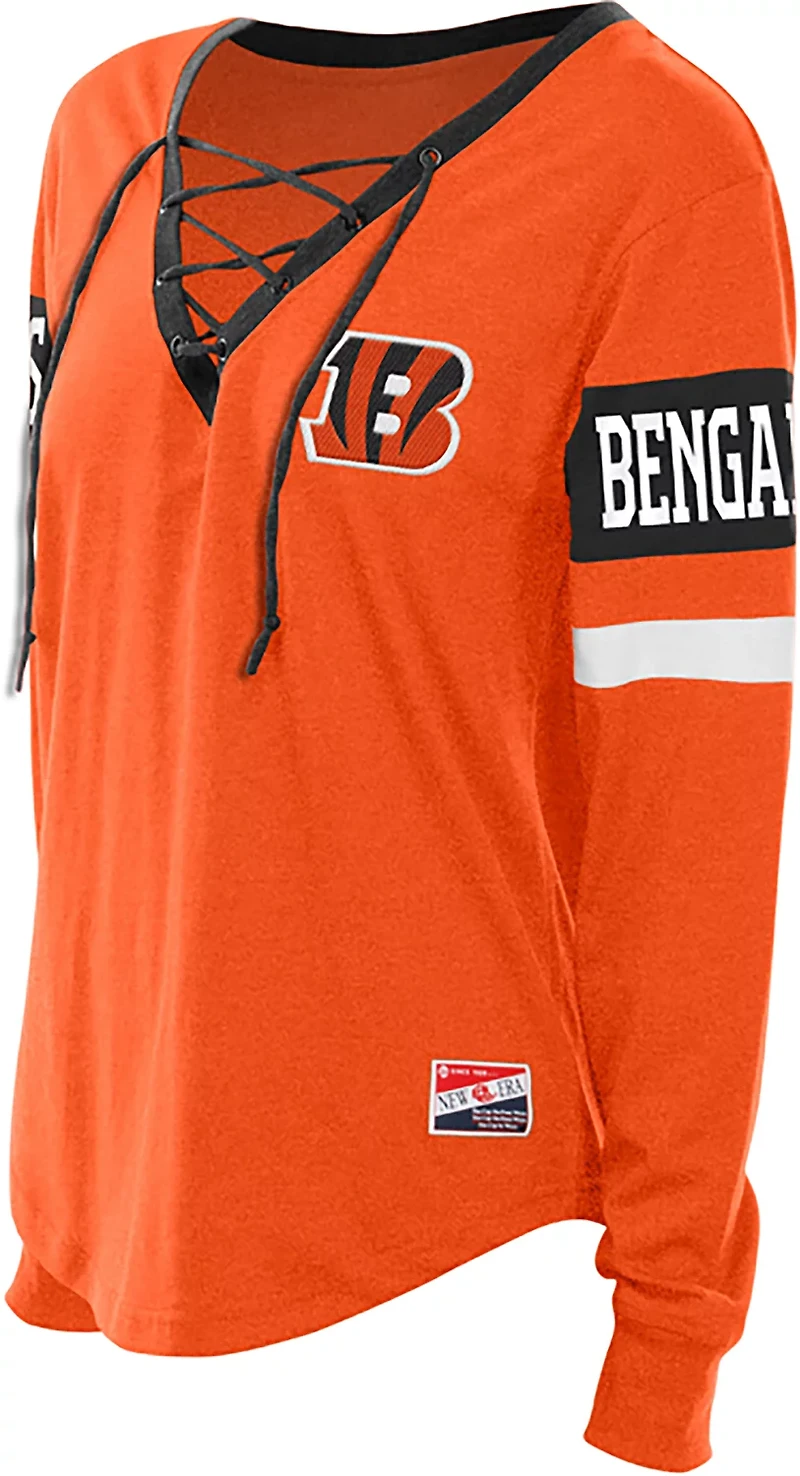 New Era Women's Bengals Lace Up Long Sleeve T-shirt