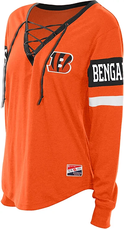 New Era Women's Bengals Lace Up Long Sleeve T-shirt