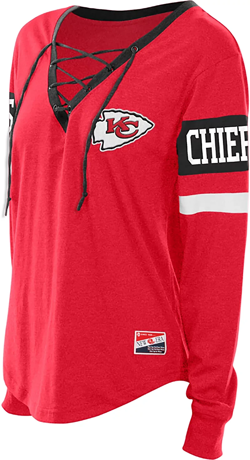 New Era Women's Kansas City Chiefs Lace Up Long Sleeve Graphic T-shirt