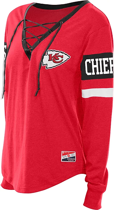 New Era Women's Kansas City Chiefs Lace Up Long Sleeve Graphic T-shirt