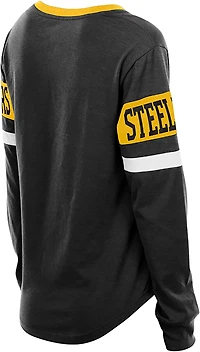 New Era Women's Steelers Lace Up Long Sleeve T-shirt