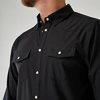 BURLEBO Men's Long Sleeve Performance Western Shirt