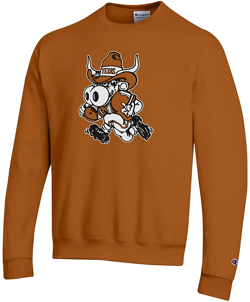 Champion Men's Texas Longhorns Football Bevo Long Sleeve Crewneck Sweatshirt