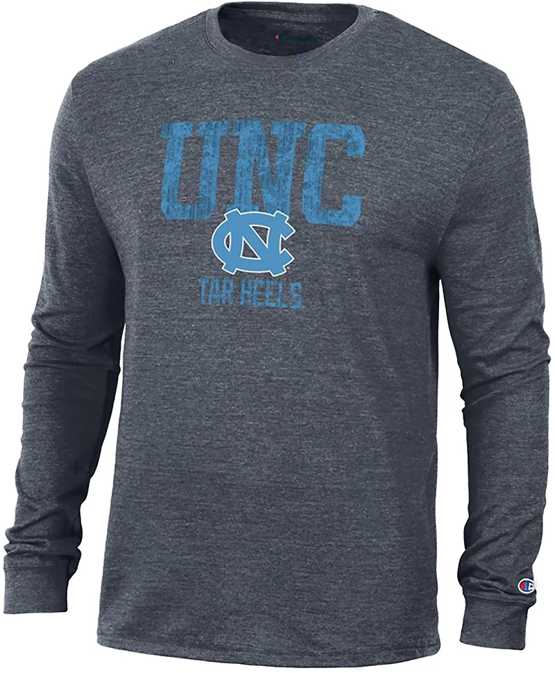 Champion Men's UNC School Initials Over Mascot Triumph Long Sleeve T-shirt