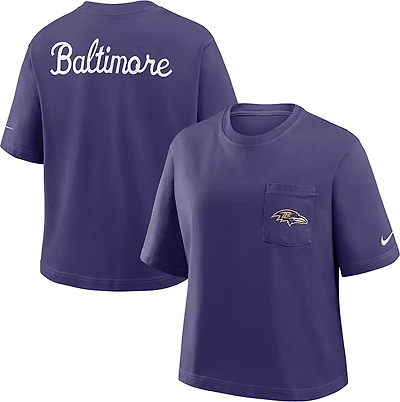 Nike Women's Ravens Rewind Pocket Boxy T-shirt