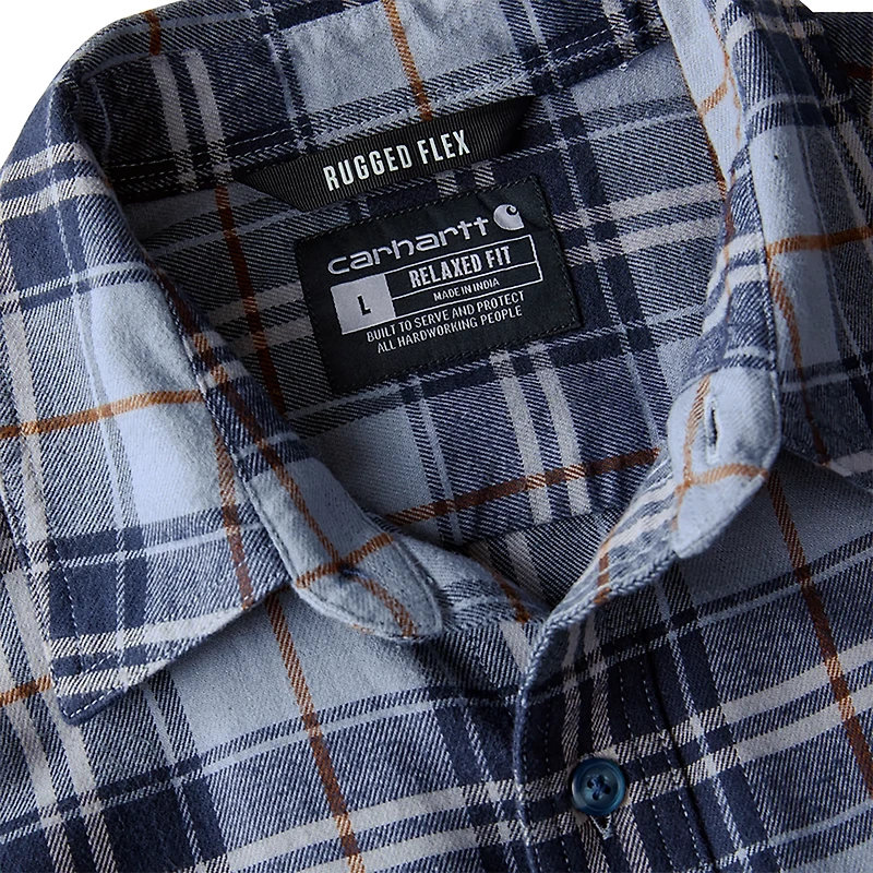 Carhartt Men's Rugged Flex™ Relaxed Fit Midweight Flannel Long-Sleeve Plaid Shirt