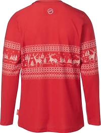 Magellan Outdoors Girls' Holiday Deer Scene GFX Crew Long Sleeve T-shirt
