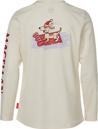 Magellan Outdoors Girls' Holiday Christmas Pup GFX Crew Long Sleeve T-shirt