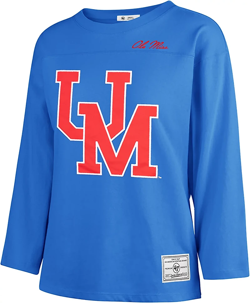 47 Women's Ole Miss Game Nod Timeless 3/4 Sleeve T-shirt