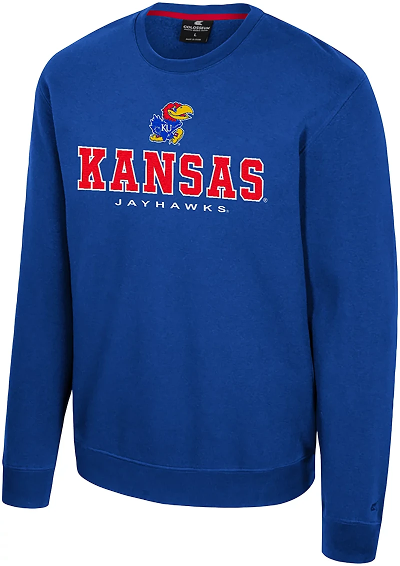 Colosseum Athletics Men's Kansas Zayn Crew Sweatshirt