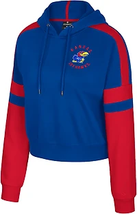 Colosseum Athletics Women's Kansas Harry Cropped Hoodie