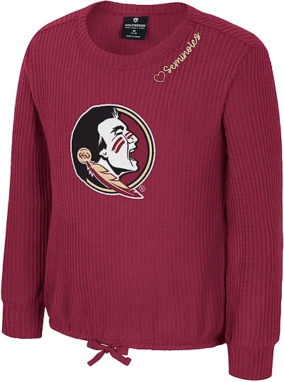 Colosseum Athletics Girls' Florida State Beautopia Waffle Long Sleeve Top