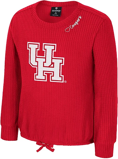 Colosseum Athletics Girls' Houston Beautopia Waffle Long Sleeve Top