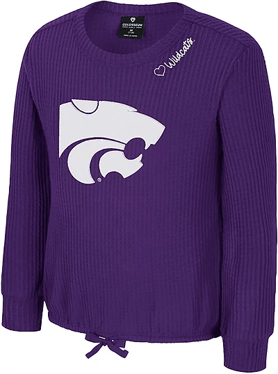 Colosseum Athletics Girls' Kansas State Beautopia Waffle Long Sleeve Top