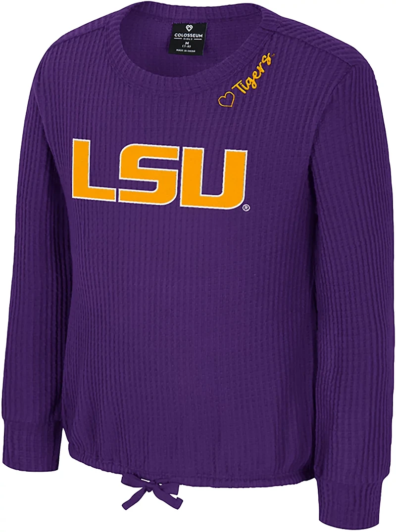 Colosseum Athletics Girls' LSU Beautopia Waffle Long Sleeve Top