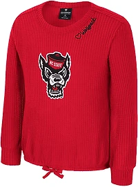 Colosseum Athletics Girls' NC State Beautopia Waffle Long Sleeve Top