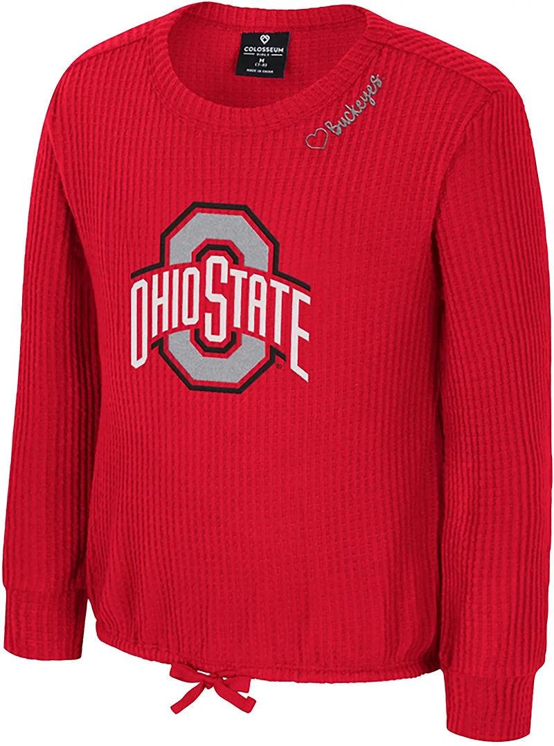 Colosseum Athletics Girls' Ohio State Beautopia Waffle Long Sleeve Top