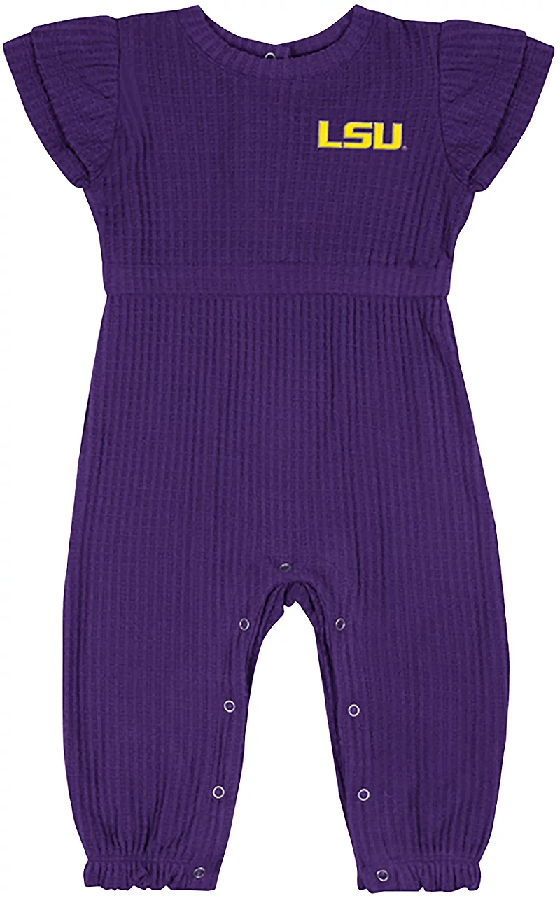 Colosseum Athletics Infants' LSU Beautopia Waffle Short Sleeve Romper