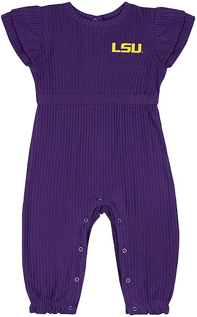Colosseum Athletics Infants' LSU Beautopia Waffle Short Sleeve Romper