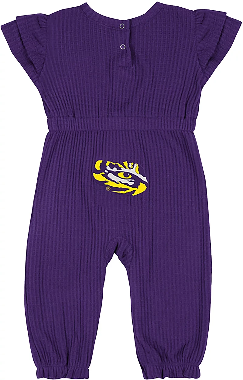 Colosseum Athletics Infants' LSU Beautopia Waffle Short Sleeve Romper