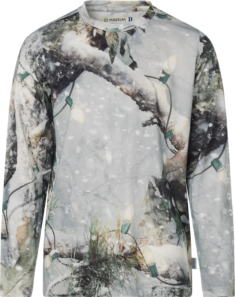Magellan Outdoors Boys' Holiday Mossy Oak Break-Up Country Snowdrift 2.0 Long Sleeve Crew T-shirt