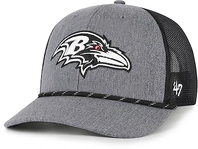 47 Brands Adults' Baltimore Ravens Carbon Strap Rope Trucker Cap