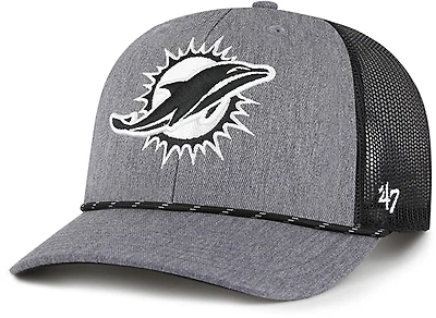 47 Brands Adults' Miami Dolphins Carbon Strap Rope Trucker Cap