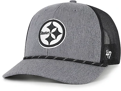 47 Brands Adults' Pittsburgh Steelers Carbon Strap Rope Trucker Cap