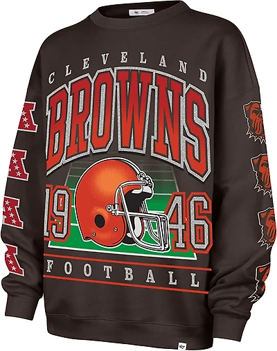 '47 Cleveland Browns Women's Go Big Oversized Crew Sweatshirt