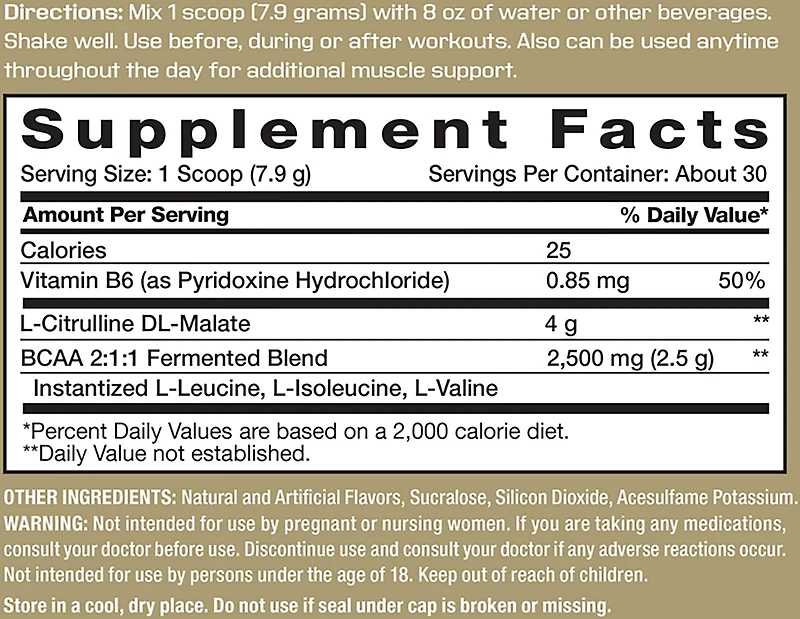 Vitamin World Precision Engineered BCAA + Citrulline Dietary Supplement