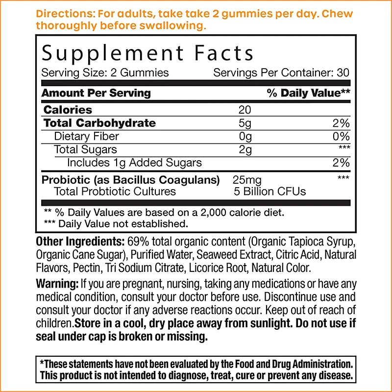 Vitamin World Glad Gut Probiotic Gummies