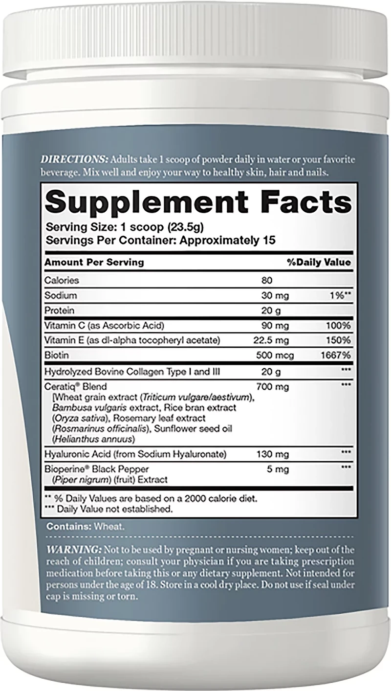 Vitamin World Collagen Peptides with Hyaluronic Acid and Ceramides Dietary Supplement